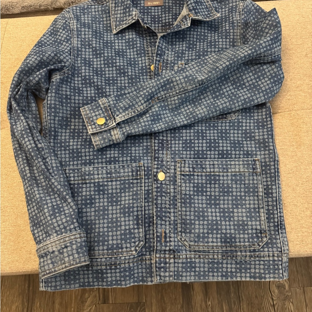 DL1961 Patterned Blue Denim Jacket